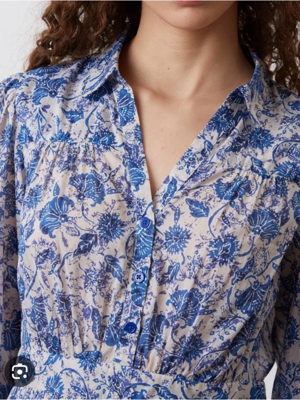 Gerard Darel Jasmin Blue and White Toile Dress Sz 4